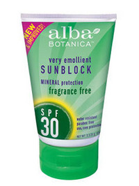 Alba Botanica Fragrance Free SUNBLOCK Mineral SPF 30 - 4oz