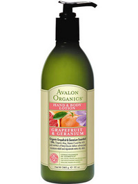 Avalon Organics GRAPEFRUIT & GERANIUM Hand & Body Lotion - 12oz