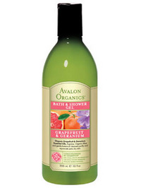 Avalon Organics GRAPEFRUIT & GERANIUM Bath & Shower Gel - 12oz