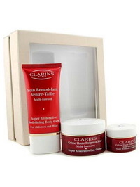 Clarins Super Restorative Set: Day Cream + Body Care + Night Wear --3pcs - 3 items