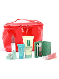 Clinique Travel Set: DDML 30ml + Turnaround Conc. 7ml + Mini Eye Palette + Lipstick + Glossy + Bag-- - 6 items