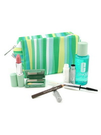 Clinique Travel Set For Eye: Eye Make Up Remover + Lipstick + Lash Primer & Mascara + Eyeshadow + Ey - 6 items