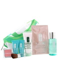 Clinique Travel Set: Foam Cleanser + Ltn 2 + Concentrate + 15 Mins. Facial + Blush + Mask + Brush + Bag--6pcs+1bag