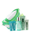 Clinique Travel Set: Facial Soap + Lotion 2 + Continuous Cream + Trunaround Renewer + Trunaround Mask--5pcs+1bag