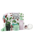 Clinique Travel Set: Lotion 2 60ml + Super Rescue Night 15ml + Mascara + Lip Gloss + Lip Skick + Eye Shadow + Bag --6pcs+1bag