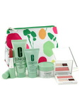 Clinique Travel Set: Liquid Soap+ 7 Day Scrub+ Youth Surge Moisturizer+ Palette+ Lipstick+ Mirror+ Bag --6pcs+1bag