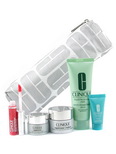 Clinique Travel Set: Liquid Soap + Repairwear Contour + Eye Carem + Turnaround Renewer + Lip Gloss + Bag--5pcs+1bag