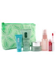 Clinique Travel Set: Scrub 50ml + Moisture Surge Spray 30ml + Superdefense Cream 15ml + Turnaround Renewer 15--5pcs+1bag