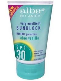 Alba Botanica Aloe Vanilla SUNBLOCK Mineral SPF 30 - 4oz