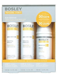Bosley Treatment Starter Kit for Normal to Fine Color Treated Hair - 5.1oz+5.1oz+3.4oz