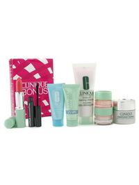 Clinique Travel Set: Cleanser 50ml + RW Contour 15ml + Moisture Surge 7ml + Eye Gel 5ml + Mask 15ml - 8 items