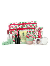 Clinique Travel Set: DDML + Moisture Surge Gel + 2xLipstick + Mascara + Eyeshadow + Lipstick Pouch + - 8 items