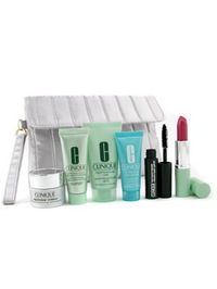 Clinique Travel Set: Repairwear Contour + 7 day scrub Cream + Turnaround Concentrate + Moisturizer + - 7 items