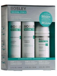 Bosley Defense Starter Kit for Normal to Fine Non Color Treated Hair - 5.1oz+5.1oz+3.4oz