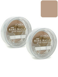 L'Oreal Bare Naturale Gentle Mineral Powder Compact with Brush Duo Pack - 418 Buff Beige - 2x0.33oz