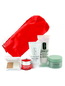 Clinique Travel Set: Cleanser 50ml + Superdefense 15ml + Hand Cream 30ml + Eye Cream 7ml + Foundatio - 6 items